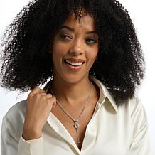 Imperial Silver Diamond-Cut Wheat Design Lariat Necklace