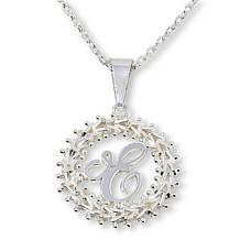 Imperial Silver Diamond-Cut Wheat Link Initial Pendant with 18" Cha...