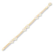 Imperial Silver Double-Heart Wheat Chain Bracelet