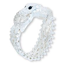 Imperial Silver Lamé Mesh Diamond-Cut Sterling Silver Panther Ring