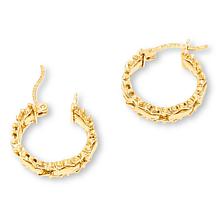 Imperial Silver Mirror Design Diamond-Cut 1/2" Hoop Earrings