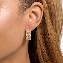 Imperial Silver Sterling Silver Diamond-Cut 6-Row Wheat Hoop Earrings