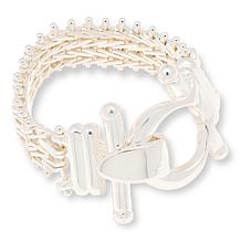 Imperial Silver Wheat Chain Buckle Ring