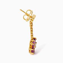 Imperial Silver Wheat Diamond Cut Multi-Gemstone Drop Earrings