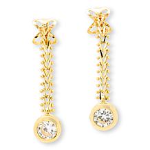 Imperial Silver Wheat Texture Diamond Cut CZ Earrings