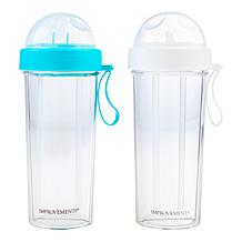 Improvements 2-pack Dual Chamber Cups with Straws