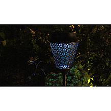 Improvements 38 Metal Solar Lantern with Planter & Stake