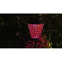 Improvements 38 Metal Solar Lantern with Planter & Stake