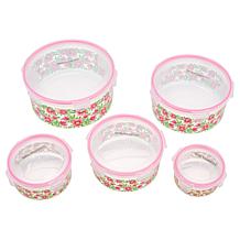 Improvements 5-piece Nesting Storage Bowls with Locking Lids