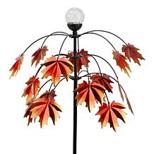 Improvements 72" Solar Autumn Leaves Wind Spinner
