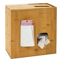 Improvements Bamboo Large Bag Holder and Dispenser