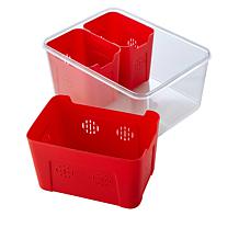 Improvements Divided Fridge Organizer with Lid and Handle