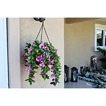 Improvements Hanging Faux Petunia Flower Basket