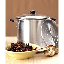 IMUSA 20-Quart Tamale and Seafood Steamer with Glass Lid - Silver
