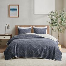 INK+IVY Pomona Cotton 3pc Coverlet Mini Set - Navy - King/Cal King