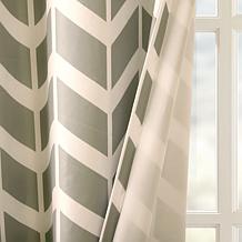 Intelligent Design Alex Chevron Grommet Curtain Pair-Yellow-42"x84"