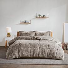 Intelligent Design Malea Faux Fur Comforter Set Grey - Full/Queen
