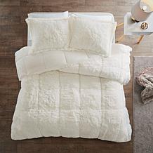 Intelligent Design Malea Faux Fur Comforter Set Ivory - Full/Queen 
