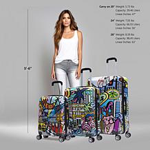 InUSA Prints 3-Piece Lightweight Hardside Luggage Set