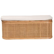 Ishana Natural Rattan Storage Bench with Cushion 47.2" W