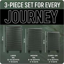 Izod 3-Piece Hard Shell Spinner Luggage Set