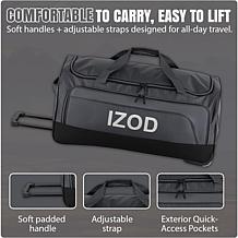 IZOD Katy 30" Rolling Duffel Bag with Wheels & Telescopic Handle