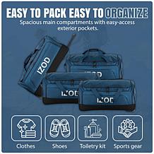 IZOD Katy 4pc Travel Duffel
Luggage Set w/Wheels & Telescopic Handle
