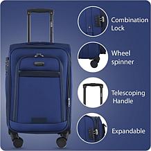 IZOD Noah 3pc Expandable Softside Luggage Set with Spinners & Lock