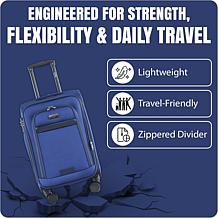 IZOD Noah 3pc Expandable Softside Luggage Set with Spinners & Lock