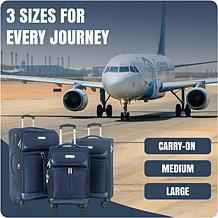 IZOD Ocean 3pc Expandable Luggage Set w/Spinner Wheels & Lock