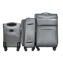 IZOD Ocean 3pc Expandable Luggage Set w/Spinner Wheels & Lock