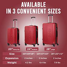 IZOD Zane 3-Piece Expandable Hardside Luggage Set with Spinner Wheels