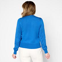 Jaclyn Smith All-Over Rhinestone Turtleneck Sweater