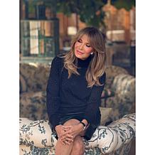 Jaclyn Smith All-Over Rhinestone Turtleneck Sweater