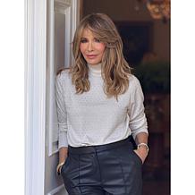 Jaclyn Smith All-Over Rhinestone Turtleneck Sweater