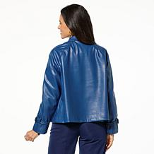 Jaclyn Smith Faux Leather Swing Trench Coat