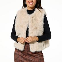 Jaclyn Smith Faux Suede Vest with Faux Fur Trim
