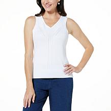 Jaclyn Smith Fine Gauge V-Neck Sweater Tank