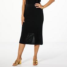 Jaclyn Smith Pointelle Crochet Knit Pencil Skirt