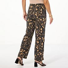 Jaclyn Smith Printed Pull-On Straight-Leg Pant