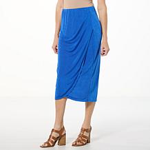 Jaclyn Smith Pull-On Side Pleated Wrap Skirt