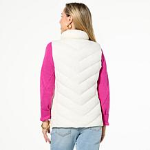 Jaclyn Smith Quilted Chevron Design Puffer Vest