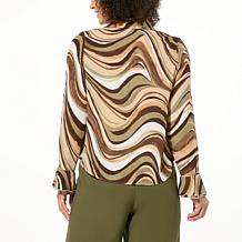 Jaclyn Smith Ruffle-Front Blouse with Camisole