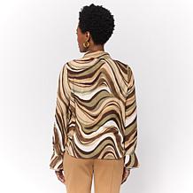 Jaclyn Smith Ruffle-Front Blouse with Camisole