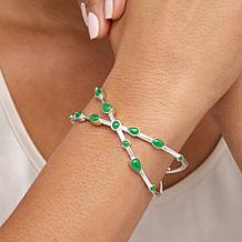 Jade of Yesteryear Multi-Cut Jade Cross-Over Cuff Bracelet