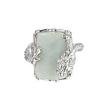 Jade of Yesteryear Sterling Silver Green Jade Dragon Ring
