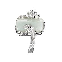 Jade of Yesteryear Sterling Silver Green Jade Dragon Ring