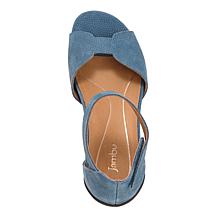 Jambu Missy Leather Zip-Back Demi Wedge Sandal 