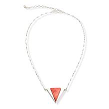 Jay King 18-1/4" Red Spiny Oyster Sterling Silver Chain Drop Necklace