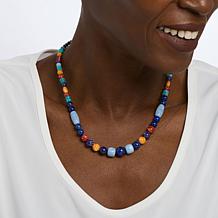 Jay King 18" Lapis and Multigemstone Beaded Necklace